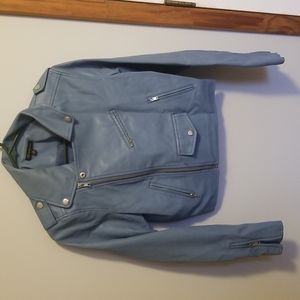 Women's light blue faux leather jacket size M